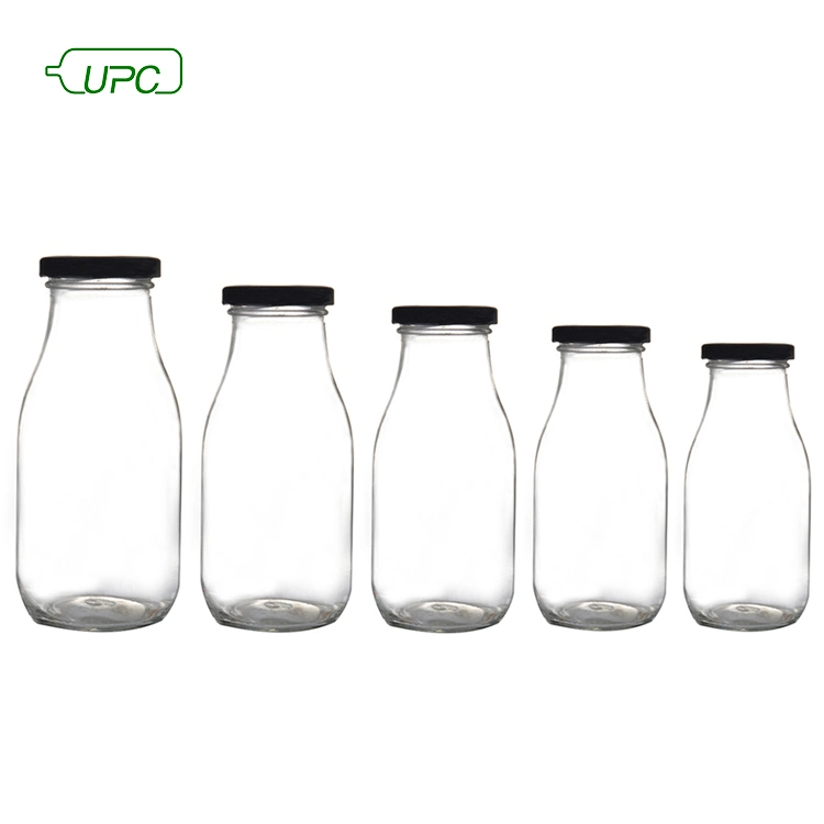 Wholesale Market Hot Selling Custom Empty Juice Bottles 4 Oz 8 Oz 12 Oz 16 Oz Clear Glass Packaging Bottles with Custom Cover