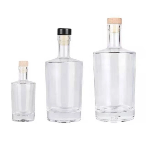 100ml 375ml 500ml 750ml Liquor Vodka Gin Whiskey Glass Bottle Heavy Glass Bottle with Cork